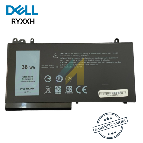 Batterie DELL RYXXH Voltage:11.1V; capacité:38Wh