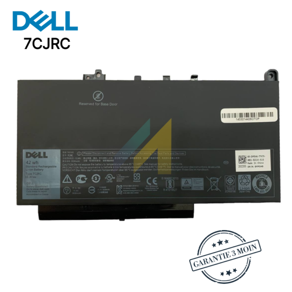 Batterie DELL 7CJRC ORIGINAL Voltage:11.4V; capacité:42Wh